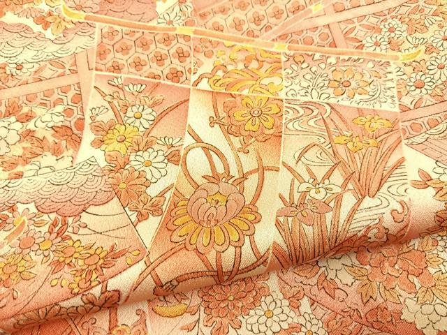 平和屋着物■上質な小紋 吉祥更紗花文 正絹 逸品 BAAX3712yc