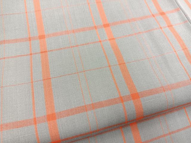 平和屋着物■上質な紬 格子柄 正絹 逸品 BAAX3713yc