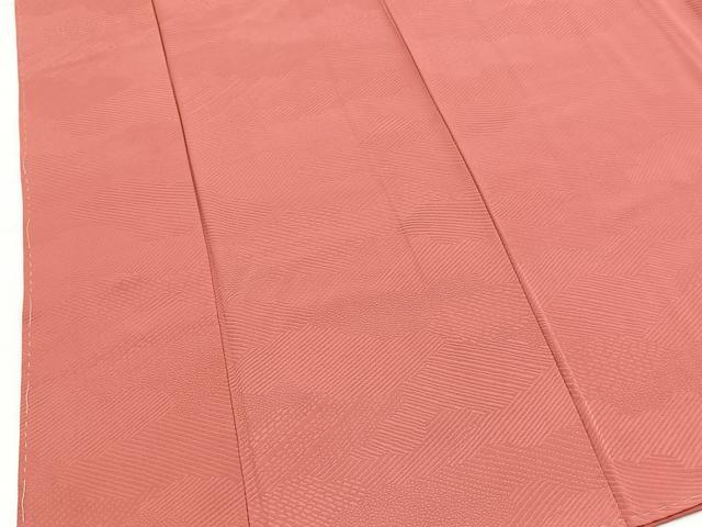 平和屋着物■上質な色無地 雲取り地紋 真朱色 正絹 逸品 未使用 BAAX3717yc