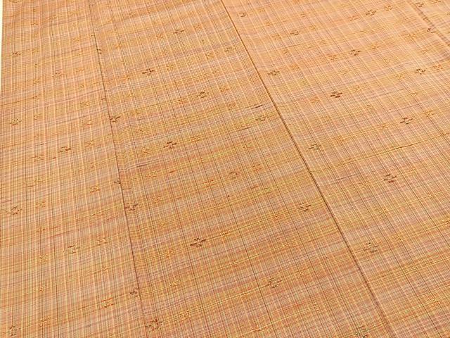 平和屋着物■上質な紬 花織 横段文 正絹 逸品 BAAX3719yc