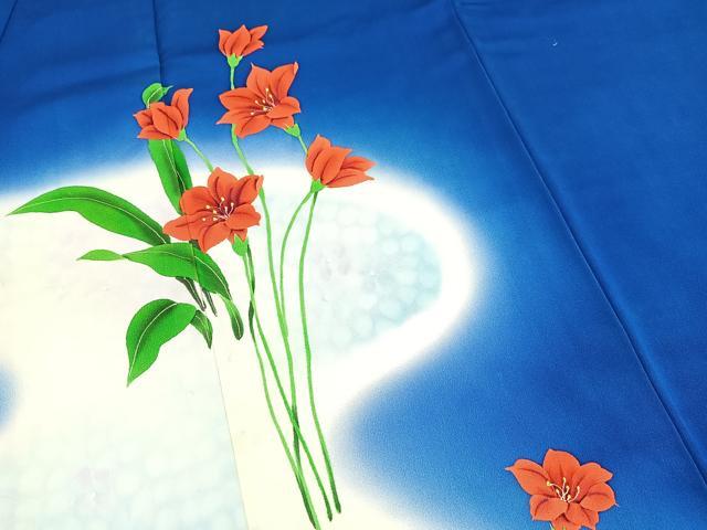 平和屋着物■訪問着 草花文 暈し染め 正絹 逸品 BAAX3721yc