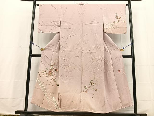 平和屋着物■訪問着 作家物 仕覆椿文 暈し染め 金彩 正絹 逸品 BAAX3727yc