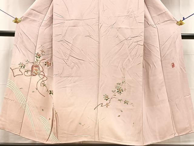 平和屋着物■訪問着 作家物 仕覆椿文 暈し染め 金彩 正絹 逸品 BAAX3727yc