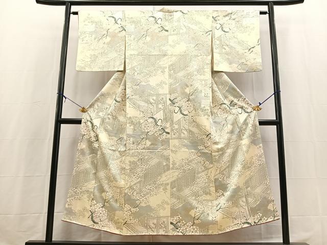 平和屋着物■上質な小紋 風景花文 金彩 正絹 逸品 BAAX3744yc