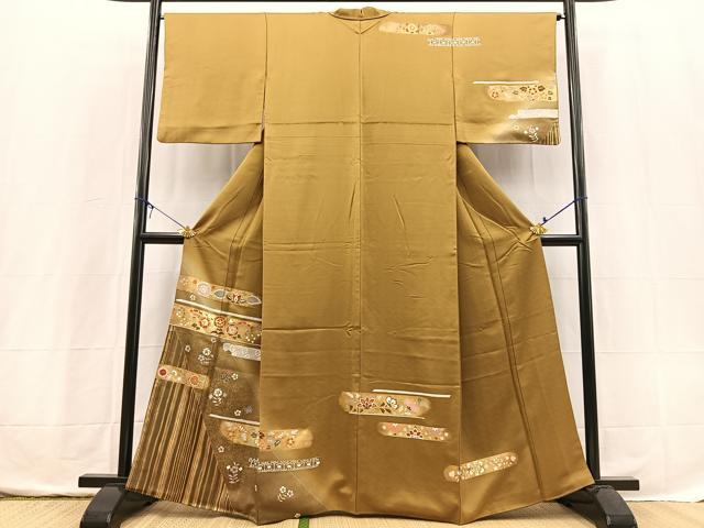 平和屋着物■訪問着 更紗花文 暈し染め 金彩 正絹 逸品 BAAX3745yc