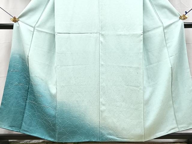 平和屋着物■訪問着 刺繍 稲穂文 暈し染め 正絹 逸品 BAAX3750yc
