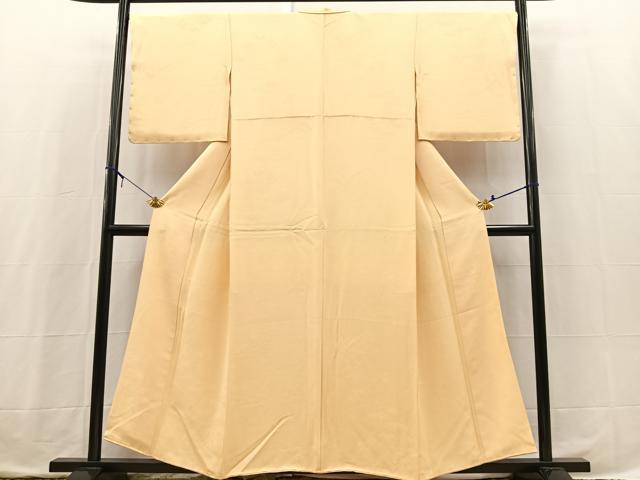 平和屋着物■上質な色無地 流水風景地紋 蜂蜜色 正絹 逸品 BAAX3753yc