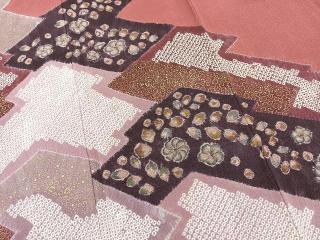 平和屋着物■訪問着 絞り 辻が花 金彩 正絹 逸品 BAAX3756yc
