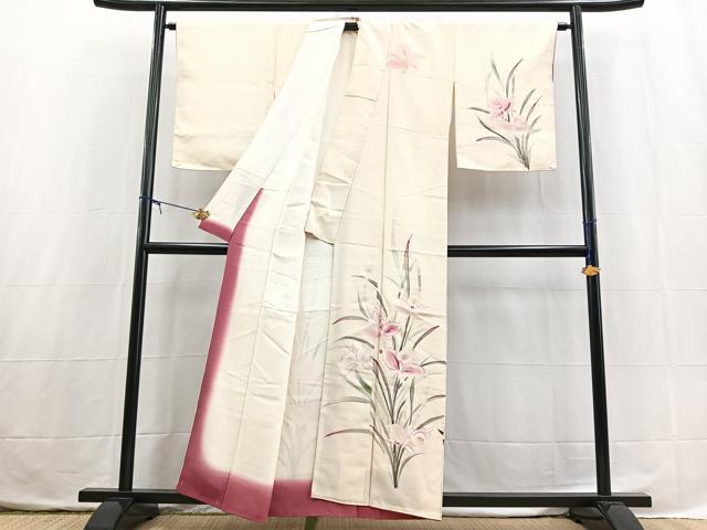 平和屋着物■訪問着 手描き 杜若文 金彩」 正絹 逸品 BAAX3761yc