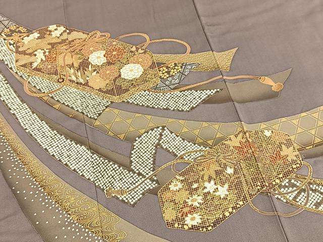 平和屋着物■豪華色留袖 文箱花文 金彩 正絹 逸品 BAAX3764yc