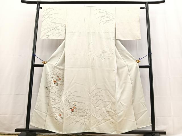 平和屋着物■訪問着 総刺繍 草花文 金彩 正絹 逸品 BAAX3775yc
