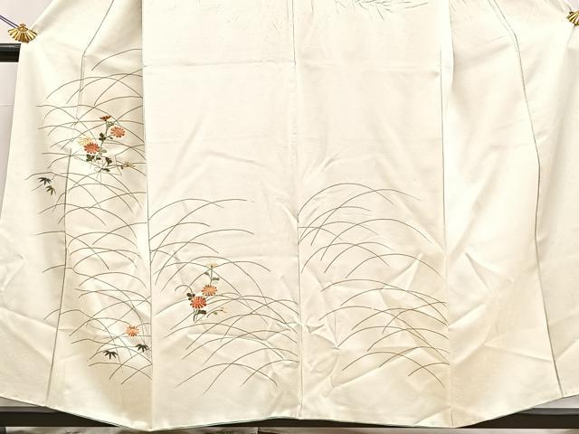 平和屋着物■訪問着 総刺繍 草花文 金彩 正絹 逸品 BAAX3775yc