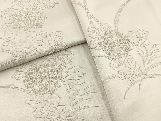 平和屋着物■中国三大刺繍 相良刺繍 訪問着 草花文 正絹 逸品 BAAX3783yc