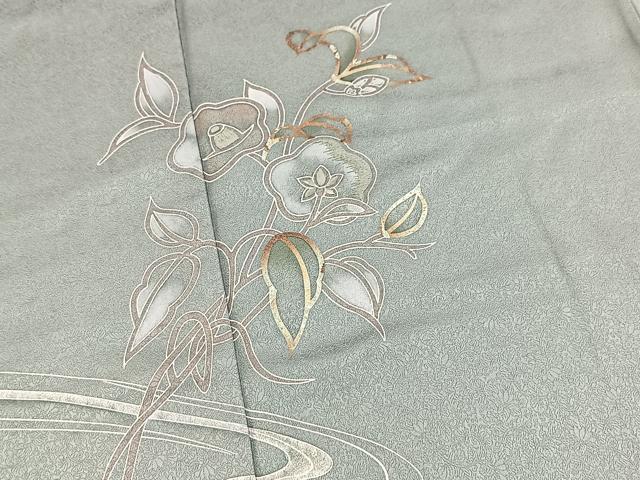 平和屋着物■訪問着 刺繍 椿文 金彩 正絹 逸品 BAAX3785yc