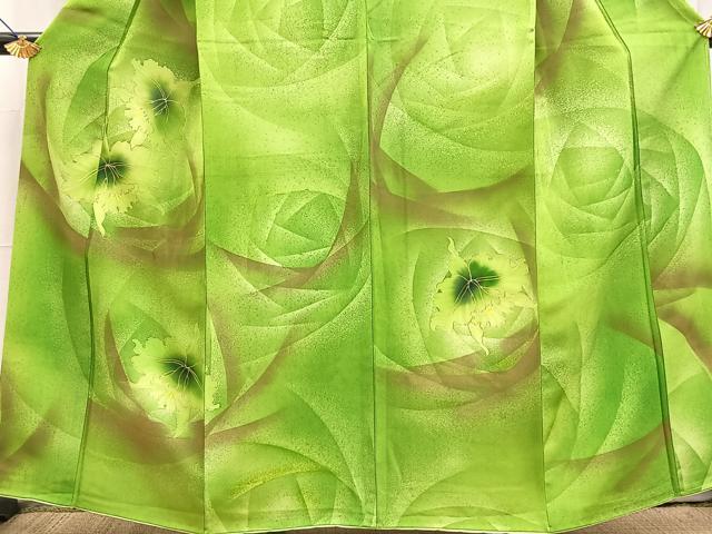 平和屋着物■訪問着 カトレア 暈し染め 金彩 正絹 逸品 BAAX3798yc