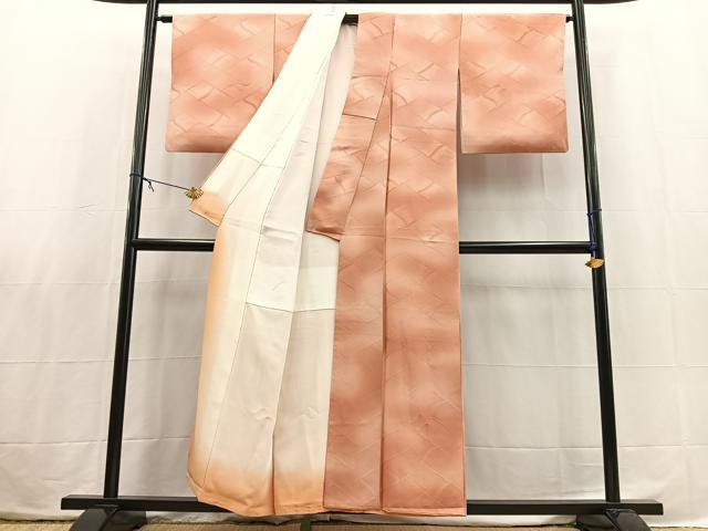 平和屋着物■上質な小紋 竹垣地紋 暈し染め 正絹 逸品 BAAX3802yc