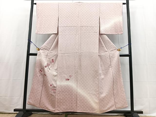 平和屋着物■訪問着 総刺繍 駒刺繍 吉祥花文 暈し染め 金銀糸 正絹 逸品 BAAX3804yc