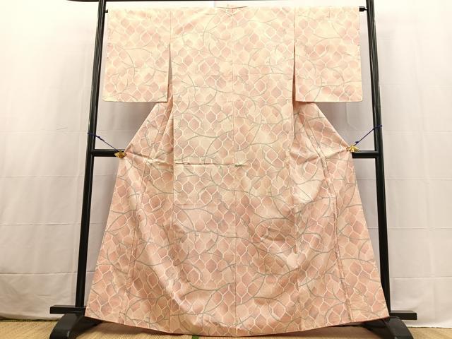 平和屋着物■上質な紬 亀甲唐草文 正絹 逸品 BAAX3807yc
