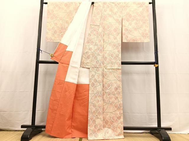 平和屋着物■上質な紬 亀甲唐草文 正絹 逸品 BAAX3807yc