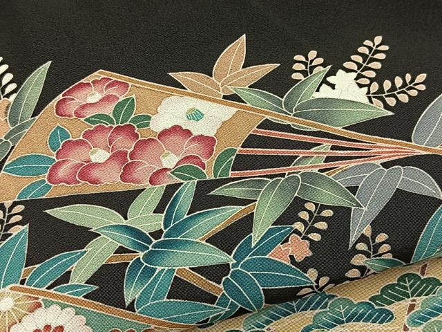 平和屋着物■豪華黒留袖 友禅 作家物 松竹梅 御所解文 正絹 逸品 BAAX3816yc