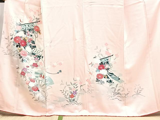 平和屋着物■訪問着 友禅 吉祥花鳥文 暈し染め 正絹 逸品 BAAX3826yc