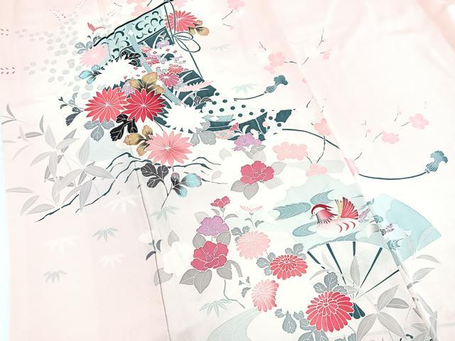平和屋着物■訪問着 友禅 吉祥花鳥文 暈し染め 正絹 逸品 BAAX3826yc