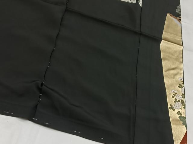 平和屋着物■豪華黒留袖 駒刺繍 飛鶴宝尽くし花文 金銀彩 仮絵羽 正絹 逸品 未使用 BAAX3836yc