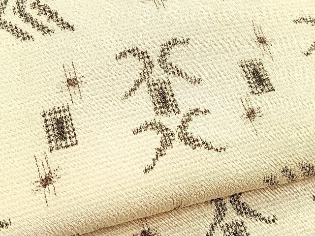 平和屋着物■本塩沢 琉球絣文様 正絹 逸品 BAAX3842yc
