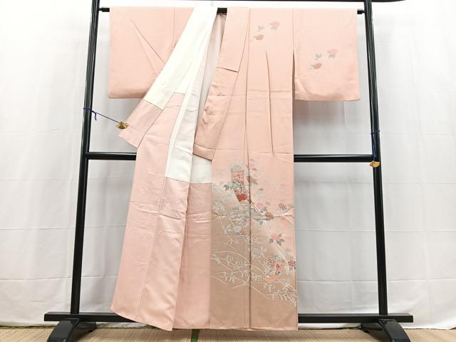 平和屋着物■訪問着 熨斗御所車花文 暈し染め 金彩 正絹 逸品 BAAX3858yc