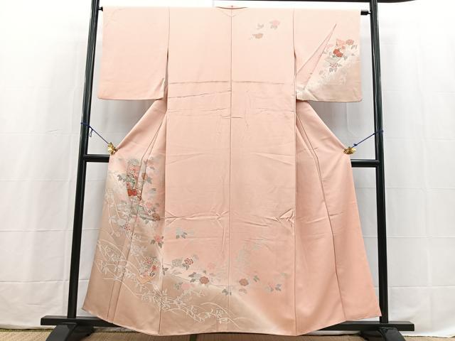 平和屋着物■訪問着 熨斗御所車花文 暈し染め 金彩 正絹 逸品 BAAX3858yc