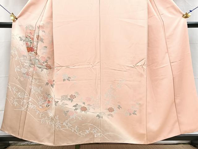 平和屋着物■訪問着 熨斗御所車花文 暈し染め 金彩 正絹 逸品 BAAX3858yc