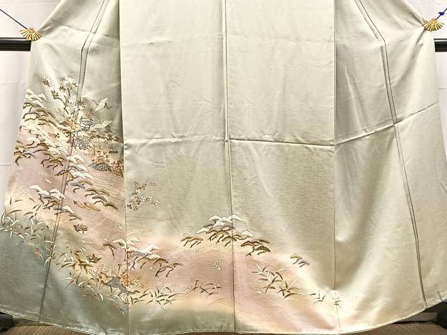 平和屋着物■豪華色留袖 御所解花鳥文 暈し染め 金彩 正絹 逸品 BAAX3861yc