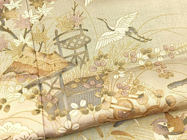 平和屋着物■豪華色留袖 御所解花鳥文 暈し染め 金彩 正絹 逸品 BAAX3861yc