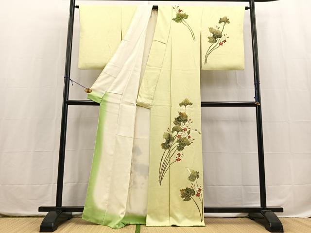 平和屋着物■訪問着 草花文 正絹 逸品 BAAX3865yc