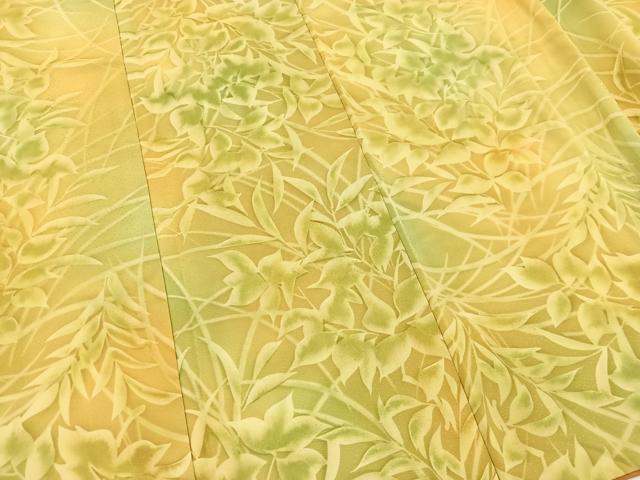 平和屋着物■上質な小紋 草葉シルエット 暈し染め 正絹 逸品 BAAX3868yc
