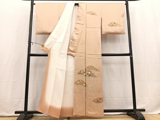 平和屋着物■訪問着 刺繍 立波花文 金彩 正絹 逸品 BAAX3869yc