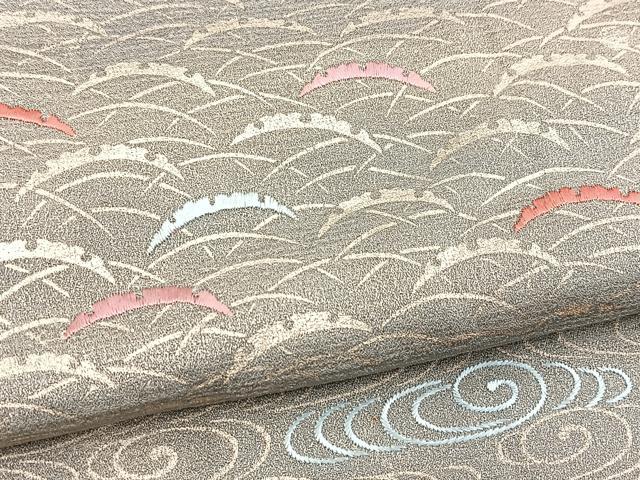 平和屋着物■訪問着 絞り 刺繍 流水雪芝文 金彩 正絹 逸品 BAAX3873yc