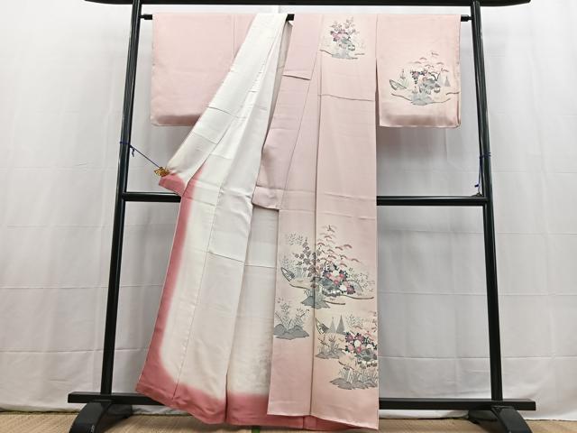 平和屋着物■訪問着 友禅 御所解花文 暈し染め 正絹 逸品 未使用 BAAX3884yc