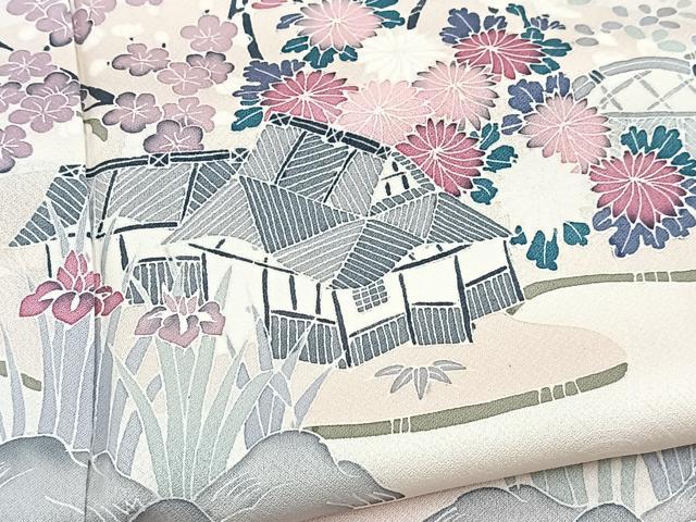 平和屋着物■訪問着 友禅 御所解花文 暈し染め 正絹 逸品 未使用 BAAX3884yc