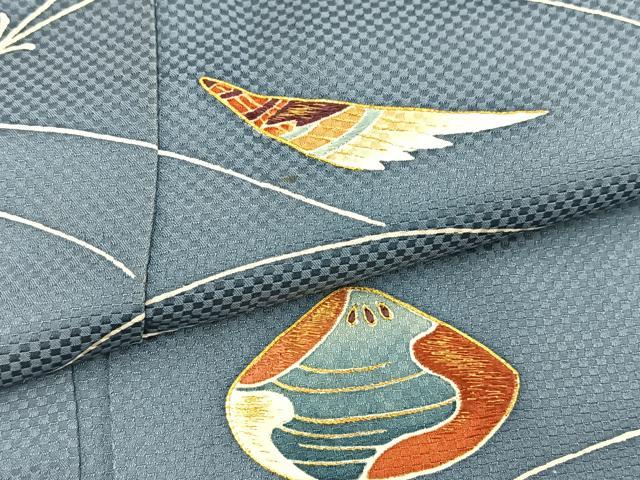 平和屋着物■訪問着 刺繍 貝合わせこぼれ松文 金糸 正絹 逸品 BAAX3888yc