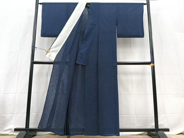 平和屋着物*夏物 小紋 紗 霞文 洗える着物 BAAX3953yc