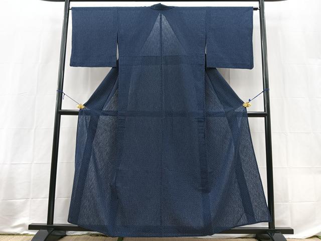 平和屋着物*夏物 小紋 紗 霞文 洗える着物 BAAX3953yc