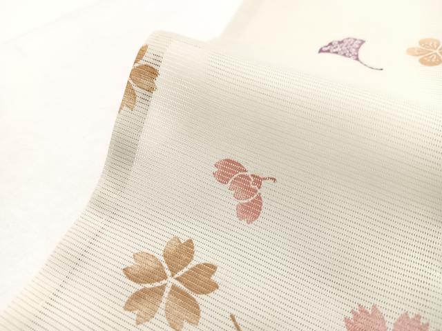 平和屋着物*夏物 小紋 絽 吹き寄せ文 洗える着物 BAAX3954yc