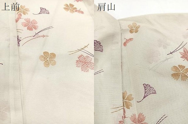 平和屋着物*夏物 小紋 絽 吹き寄せ文 洗える着物 BAAX3954yc