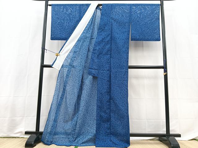 平和屋着物*夏物 小紋 絽 飛鳥成り物文 型染め 洗える着物 BAAX3955yc