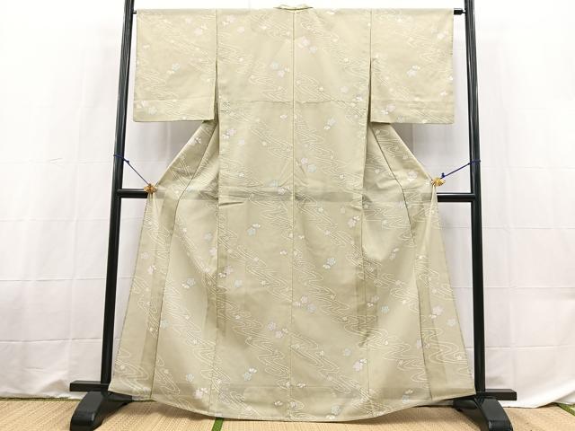 平和屋着物*夏物 小紋 絽 桜流し 洗える着物 BAAX3959yc