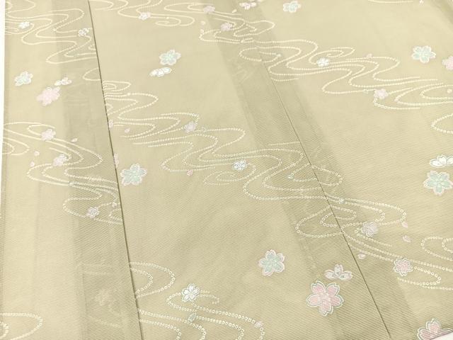 平和屋着物*夏物 小紋 絽 桜流し 洗える着物 BAAX3959yc