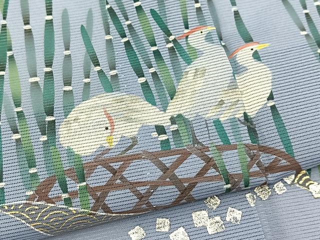 平和屋着物*夏物 訪問着 絽 手描き 飛鶴木賊文 金銀彩 洗える着物 BAAX3962yc