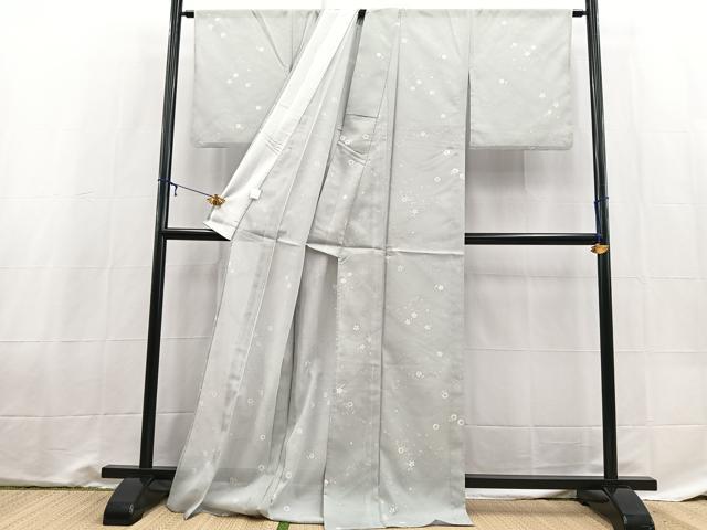 平和屋着物*夏物 小紋 絽 重ね山花文 洗える着物 BAAX3975yc
