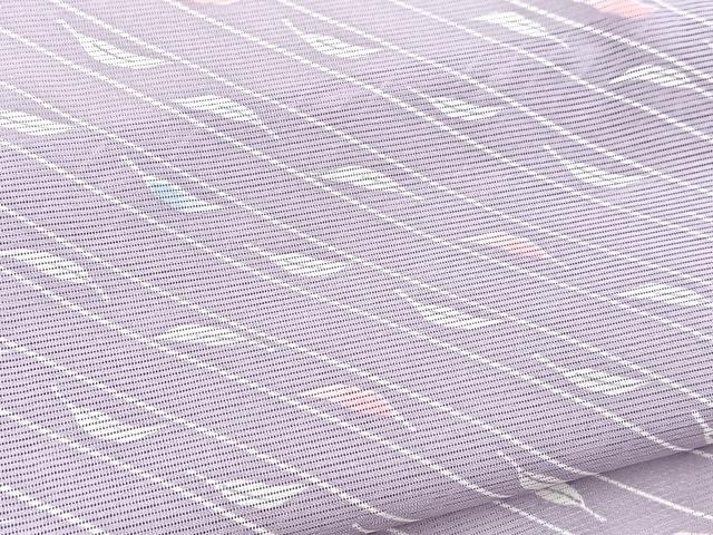 平和屋着物*夏物 小紋 絽 舞葉文 洗える着物 BAAX3977yc